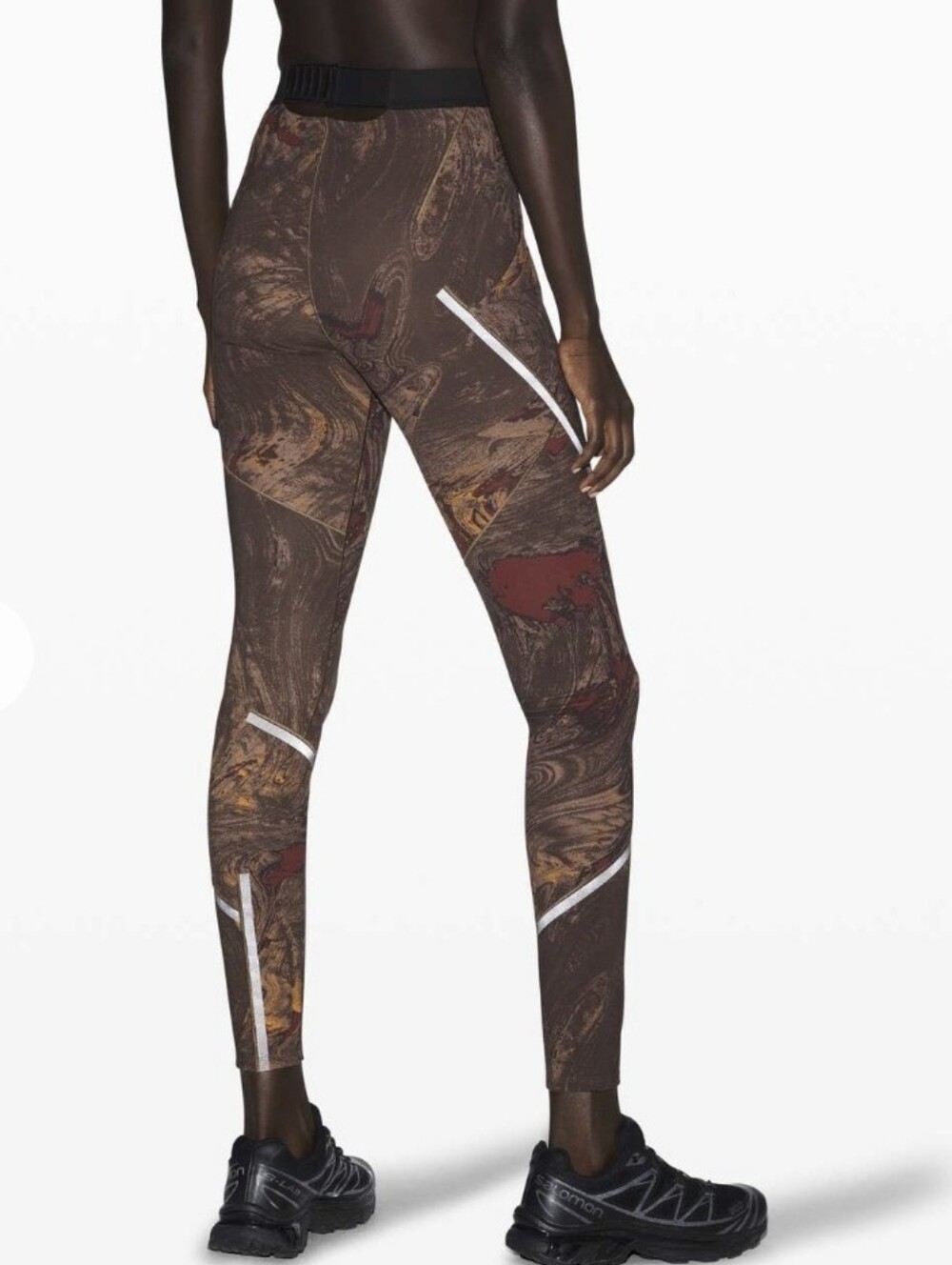 Lululemon Brown Esker Tight Reflective Stretch Sweat Wicking Leggings Womens 4
